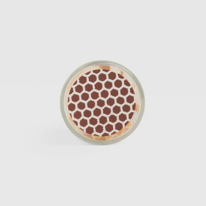 Olijfgroene lucifers in glazen mini stolp met dop van kurk