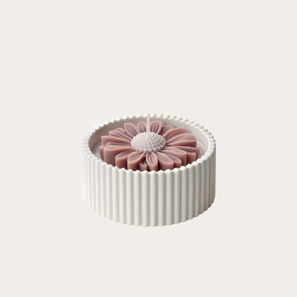 Bloom natuurlijke kaars met bloem in oudroze