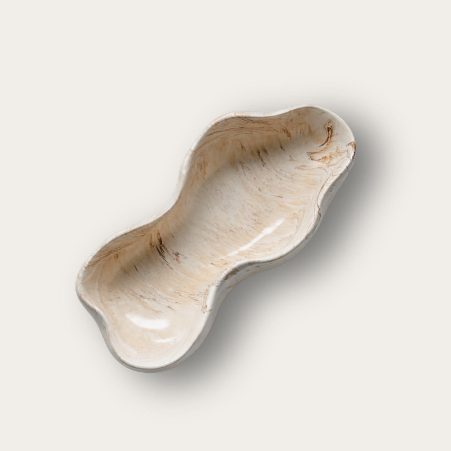 Dune decoratieve schaal van Pebbles en LouLou in organische vorm in beige en bruin tinten