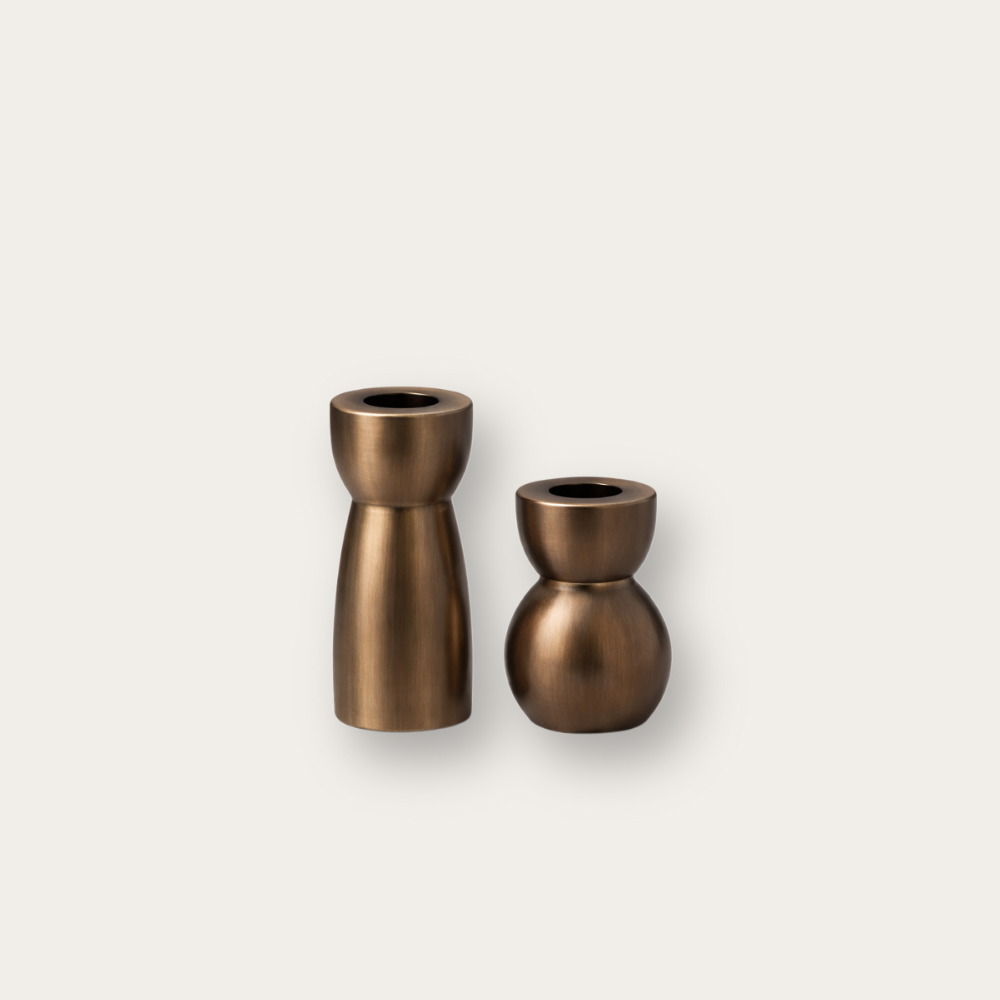 Bronze Candleholder Set