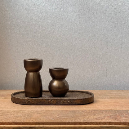 Bronze Candleholder Set