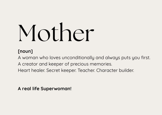 Moederdag Wenskaart van Pebbles en LouLou - Mother [noun]